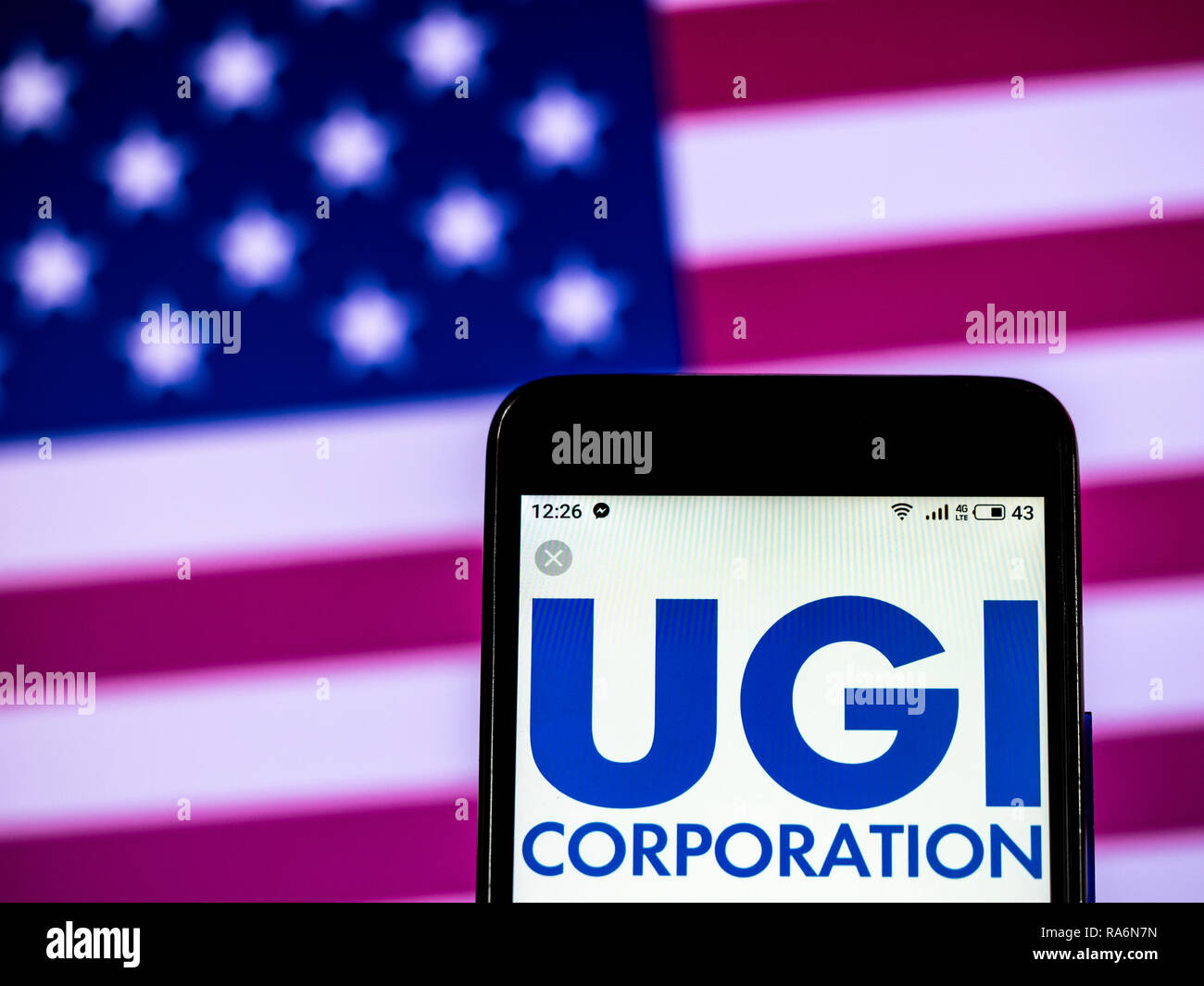 UGI Corporation Logo auf dem Smartphone angezeigt Stockfoto