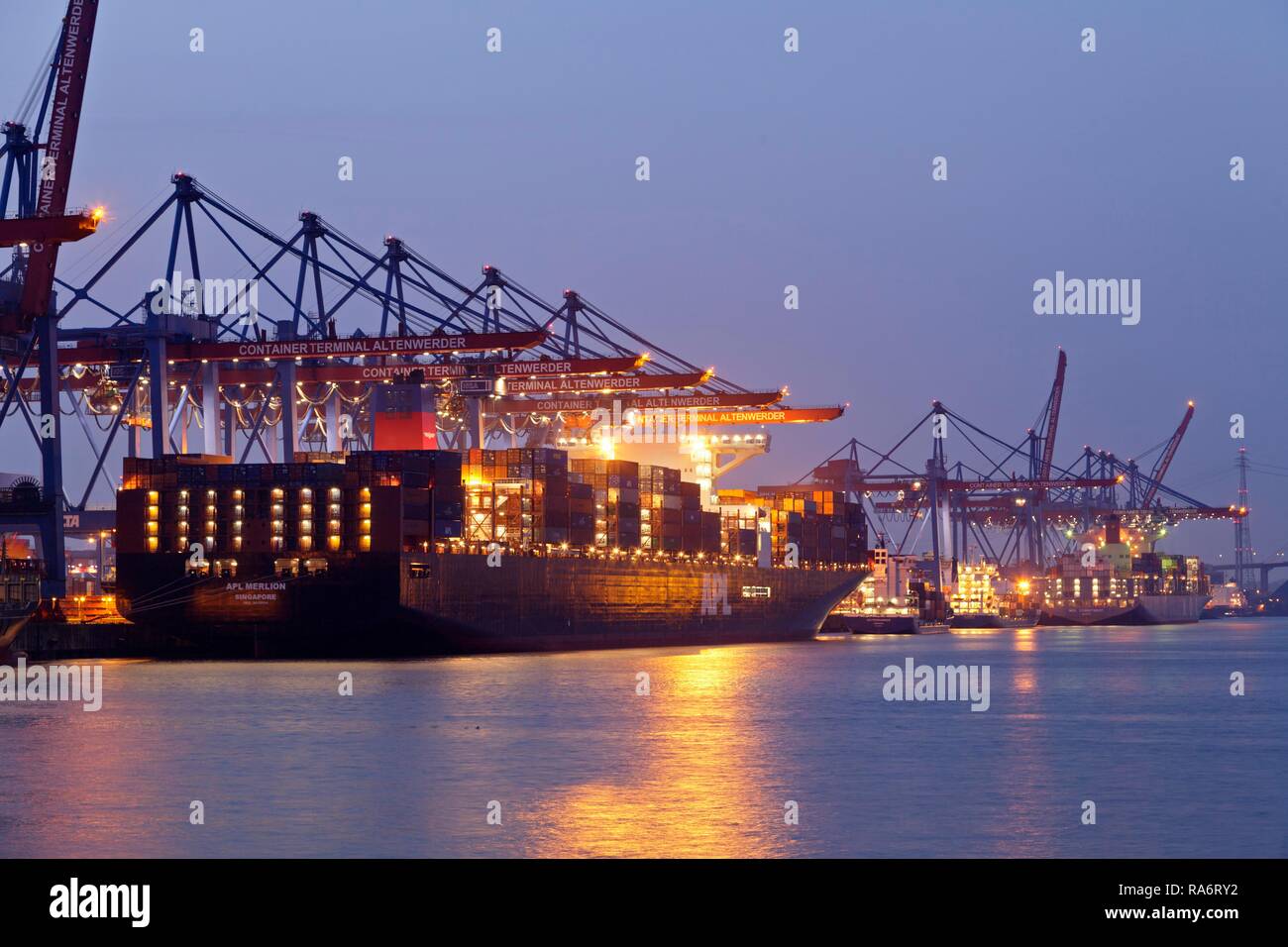 Container Terminal Altenwerder, der Hafen von Hamburg, Hamburg, Deutschland Stockfoto