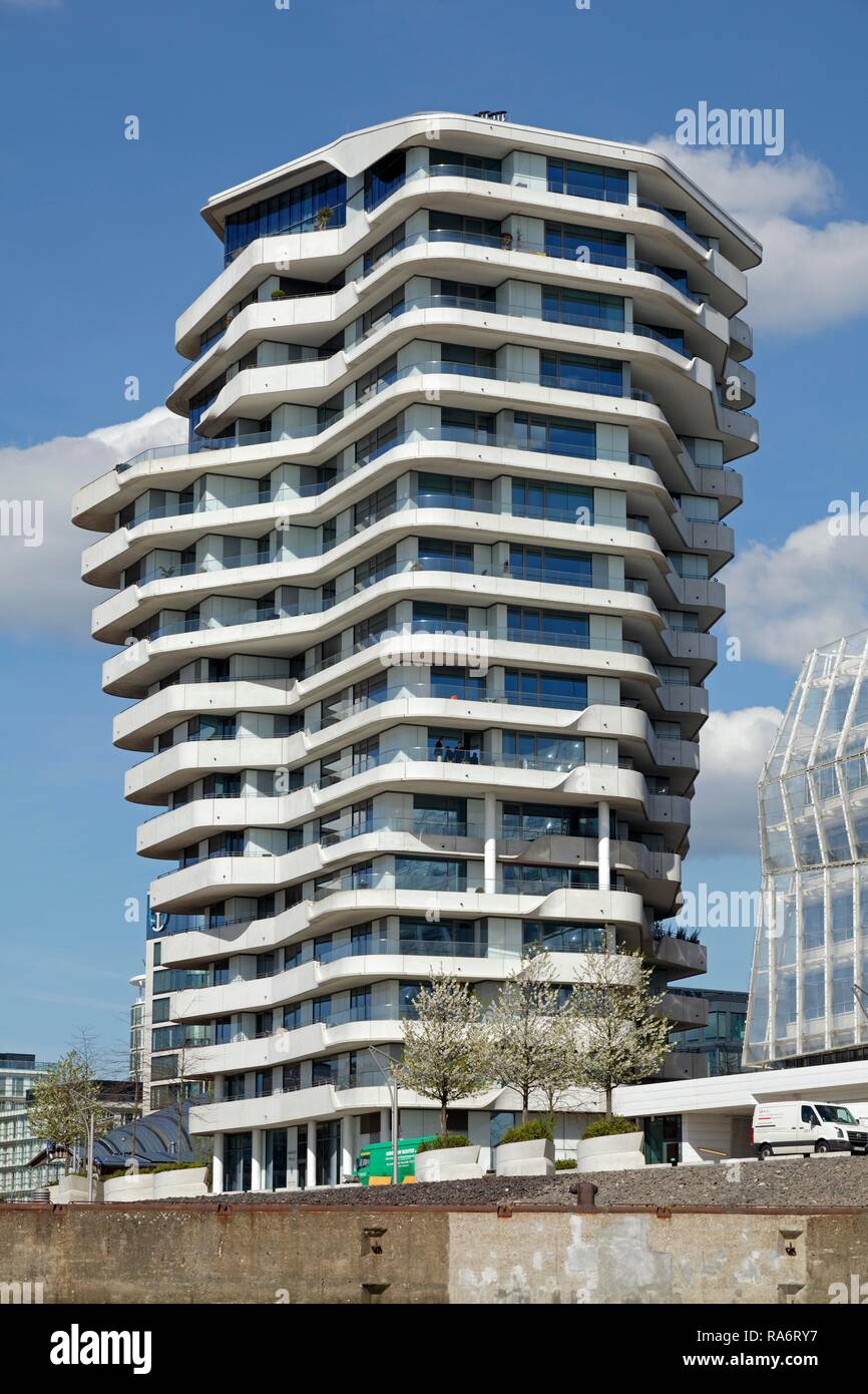Marco Polo Tower, HafenCity, Hamburg, Deutschland Stockfoto