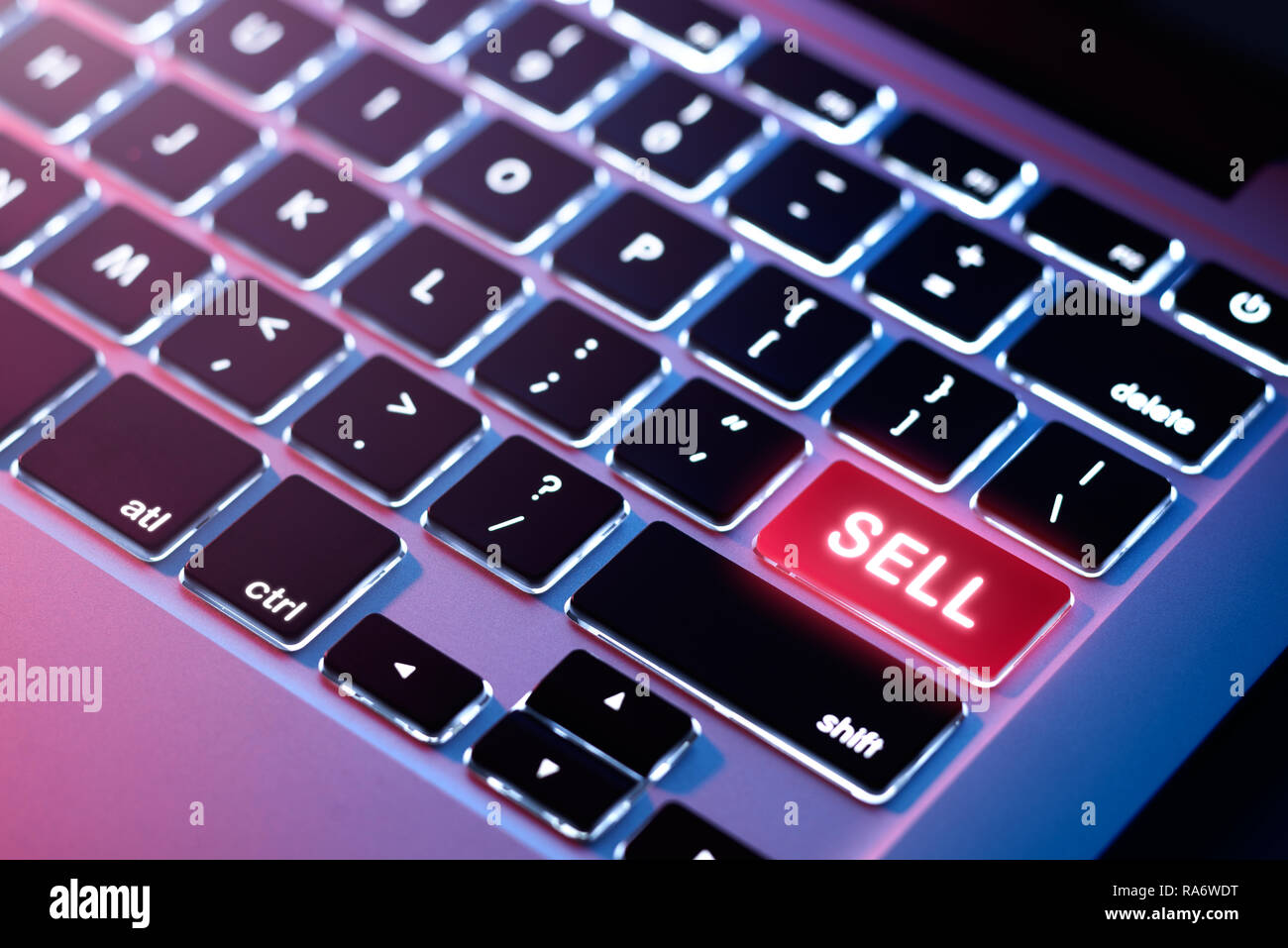 Marktbearbeitung, Computer Tastatur mit der Taste verkaufen Stockfoto