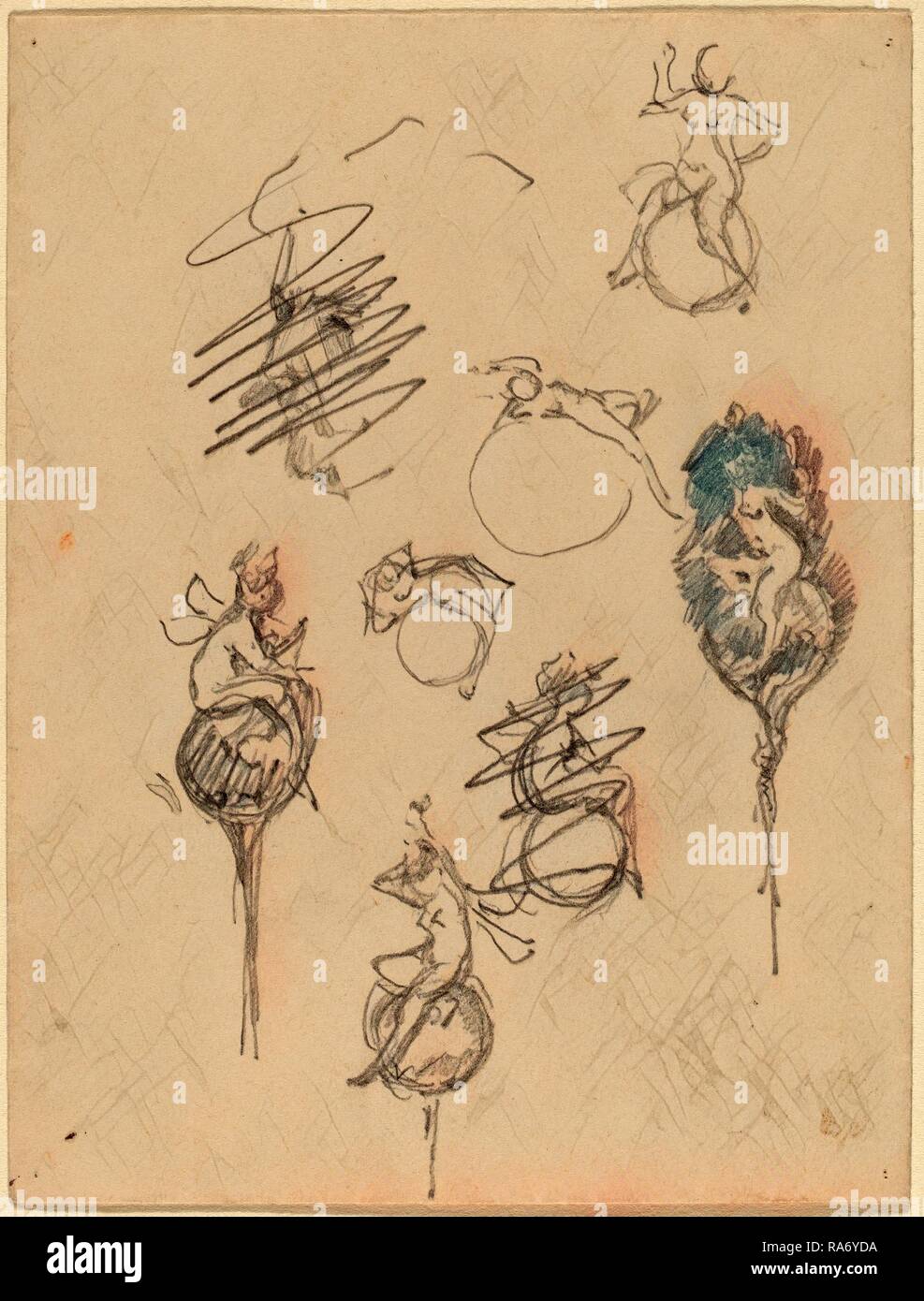 Beatrice Godwin Whistler, Studien für Schmuck Designs [Vorderseite],  Großbritannien, 1857 - 1896, Ende des 19. Jahrhunderts, Graphit auf  Neuerfundene Stockfotografie - Alamy