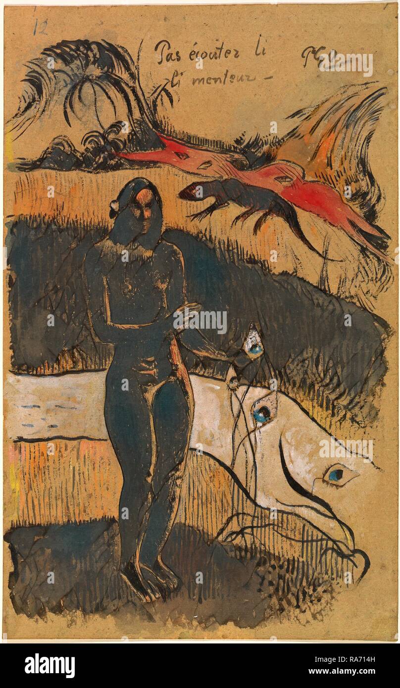 Paul Gauguin, Französisch (1848-1903), Nave Nave Fenua, wahrscheinlich 1894, Pinsel, Gouache, Tusche mit Stift und Indien neuerfundene Stockfoto