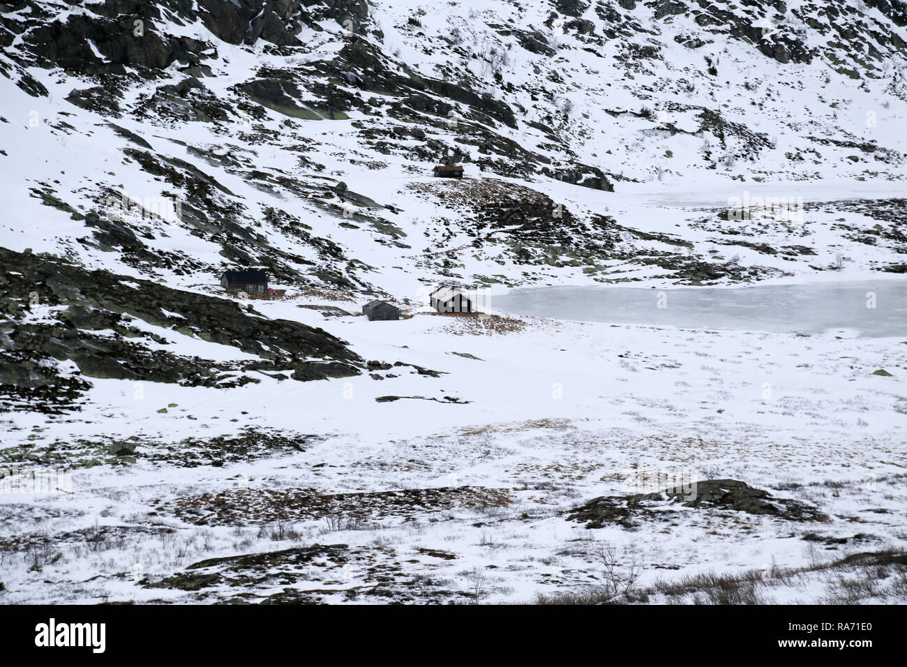 Kabine von gefrorenen See Stockfoto