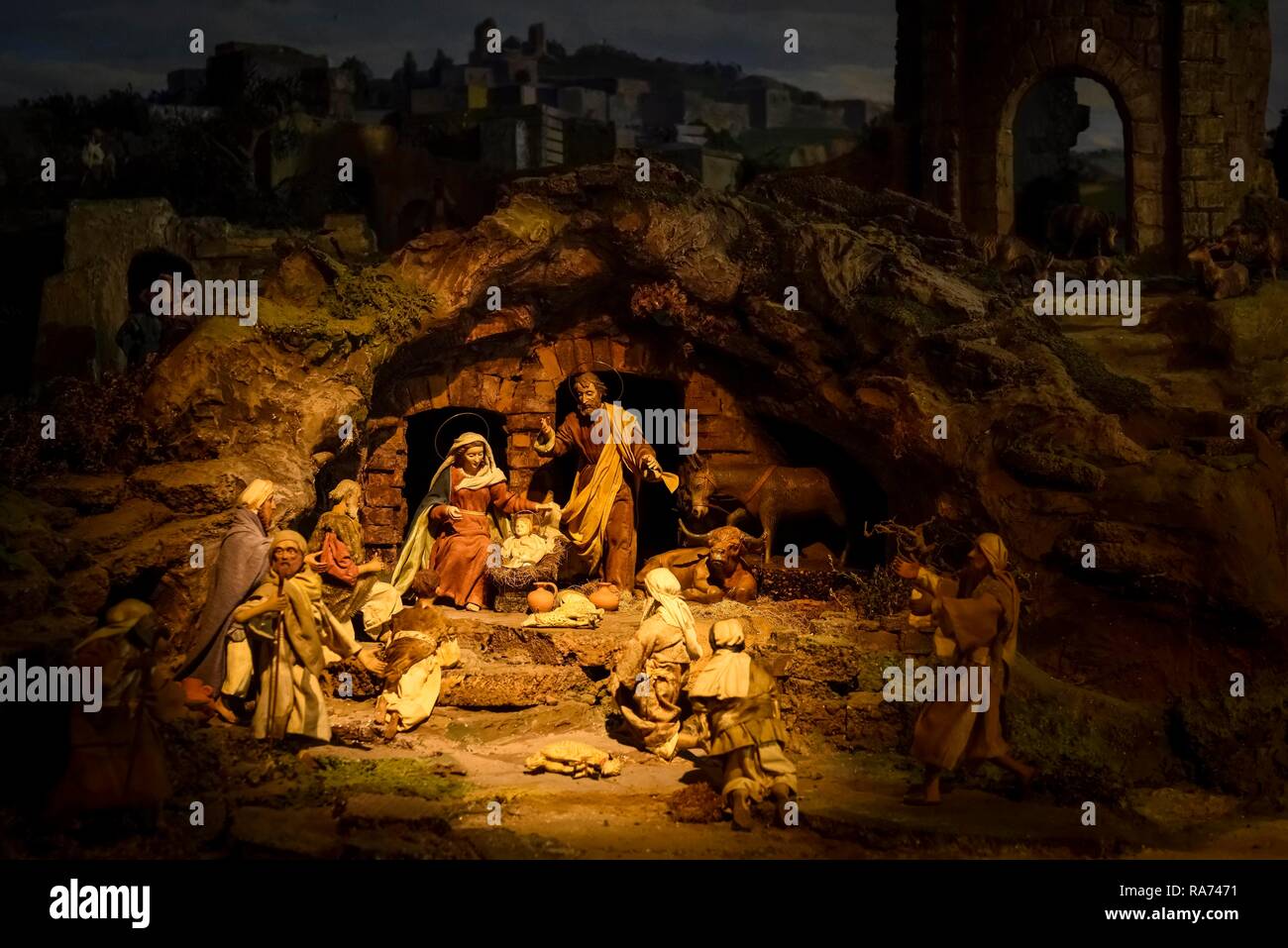 Krippe Christkind, Maria und Josef, Einsiedeln, Schweiz Stockfotografie -  Alamy