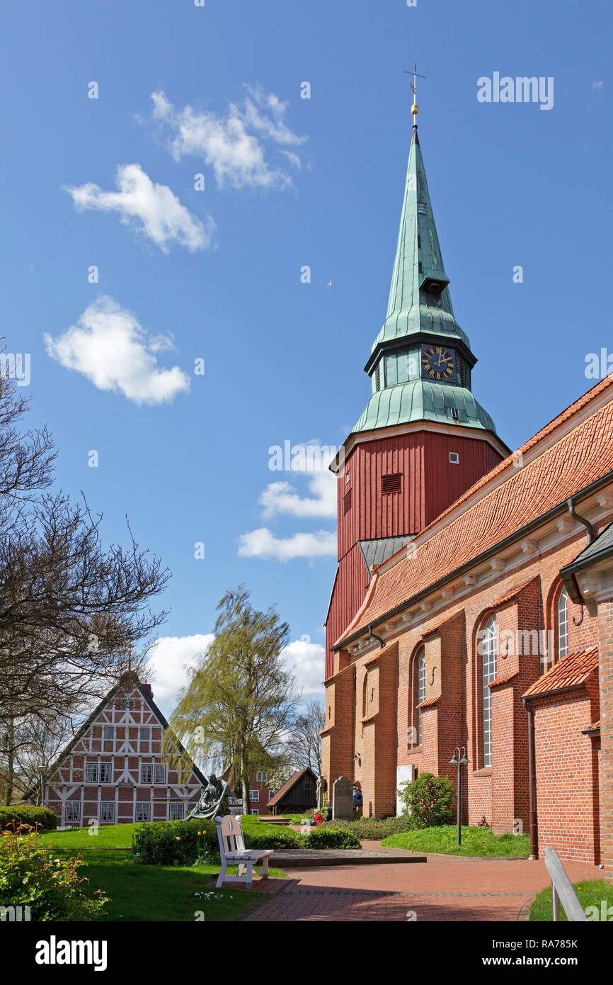 St. Martini et Nicolai Kirche, Steinkirchen, Altes Land, Niedersachsen, Deutschland Stockfoto