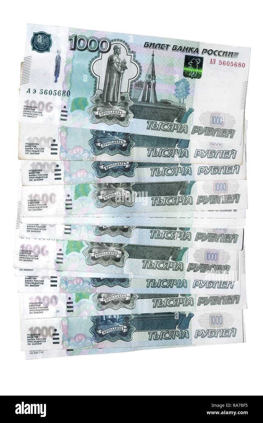 Banknoten, 1000 Russischer Rubel Stockfoto