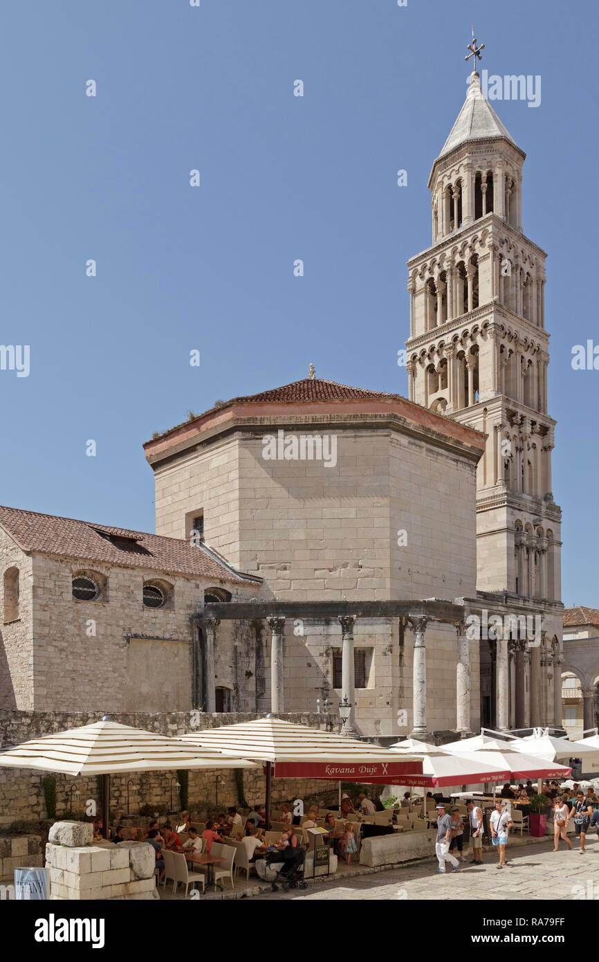 Kathedrale des Heiligen Domnius, Saint Dujam oder Saint Duje, Palast des Diokletian, Split, Dalmatien, Kroatien Stockfoto