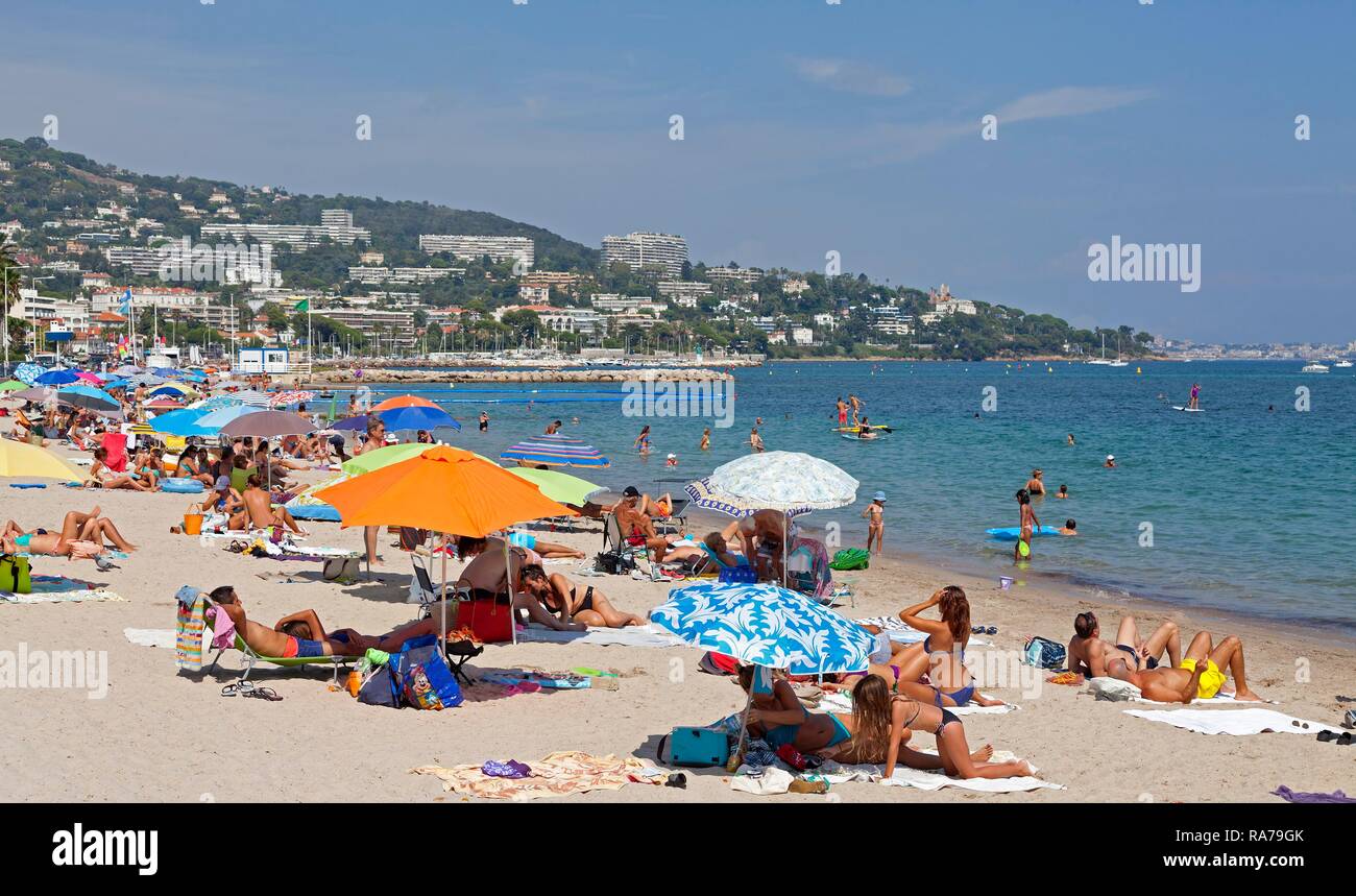 Strand, Cannes, Côte d'Azur, Provence - Alpes - Côte d'Azur, Frankreich Stockfoto