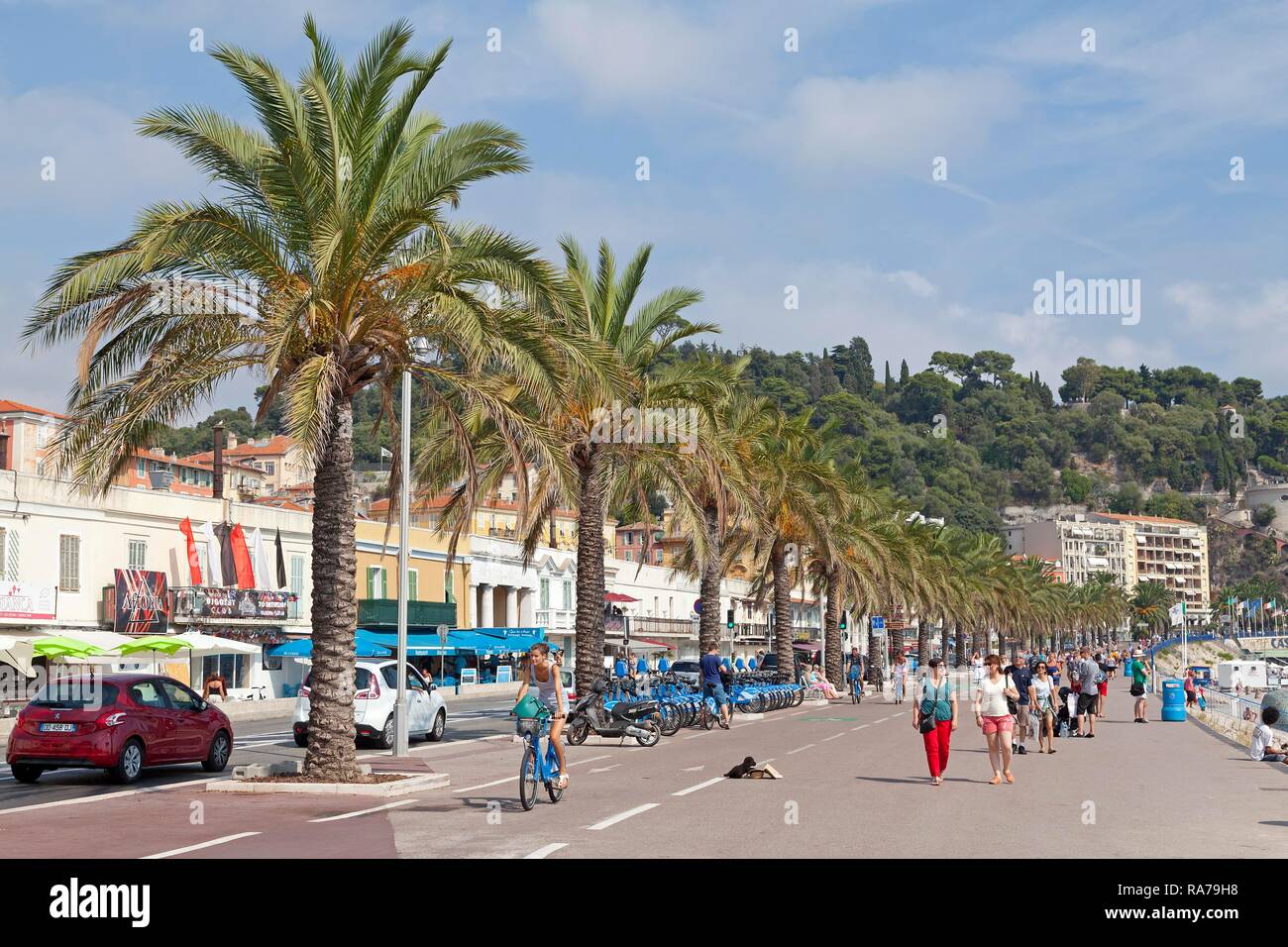 Strandpromenade, Nice, Alpes-Maritimes, Provence-Alpes-Côte d'Azur, Frankreich Stockfoto