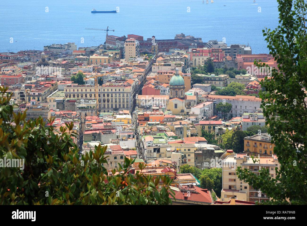 Blick auf die Altstadt von Neapel ab Vomero Bezirk, Kampanien, Italien, Europa Stockfoto