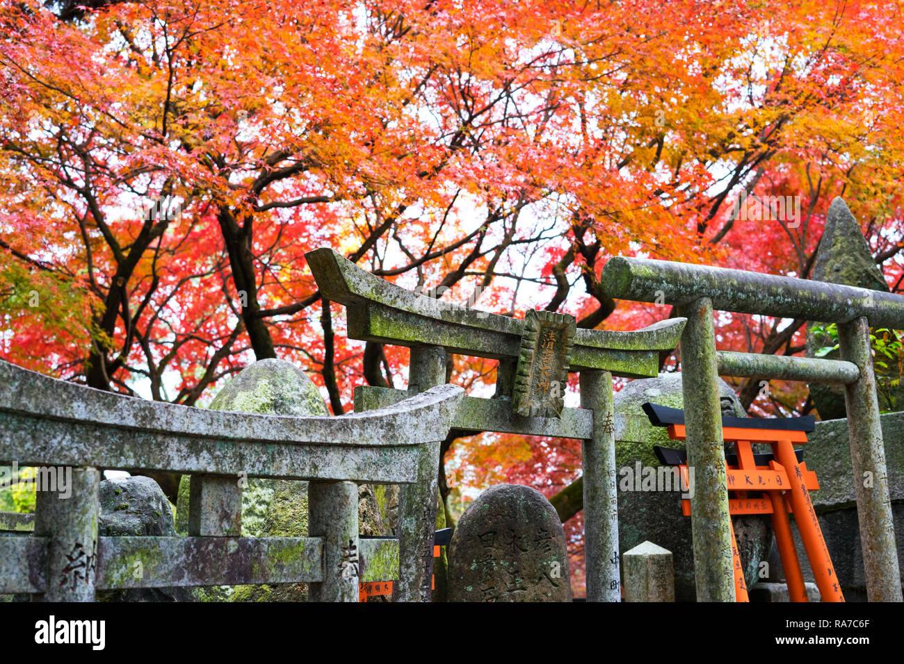 Mitsurugi Schrein in Fushimi Inari Schrein in Kyoto, Japan. Stockfoto