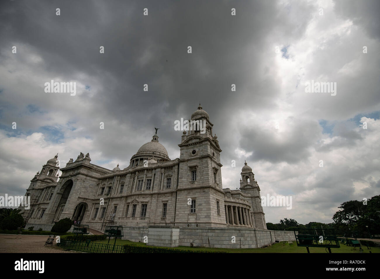 Landschaft, Architektur, British Heritage, Victoria Memorial, von Lord Curzon, der dann Regler Gattungen, als Inbegriff des Britischen Imperiums konzipiert, desi Stockfoto