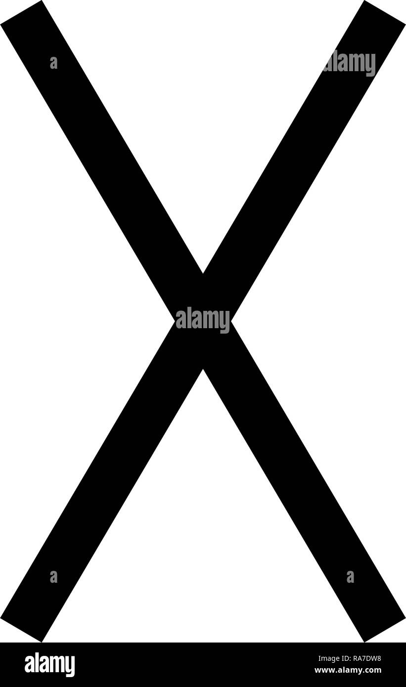 Gebo-Rune Geschenk talent Zeichen Symbol Farbe schwarz Vektor I Stil einfach Bild Stock Vektor