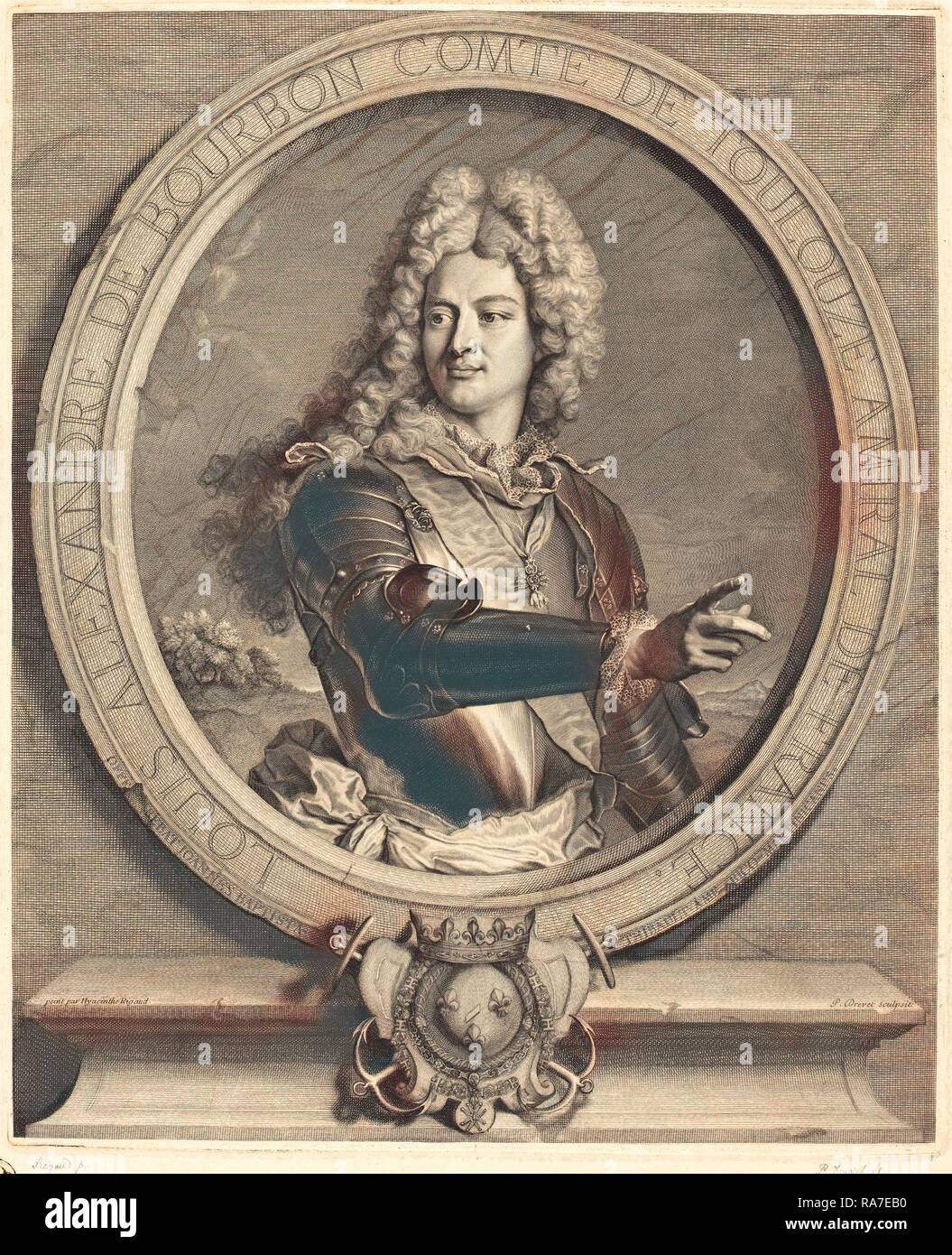 Pierre Drevet nach Hyacinthe Rigaud, Französisch (1663-1738), Louis-Alexandre de Bourdon, comte de Toulouse, 1714 überarbeitet Stockfoto