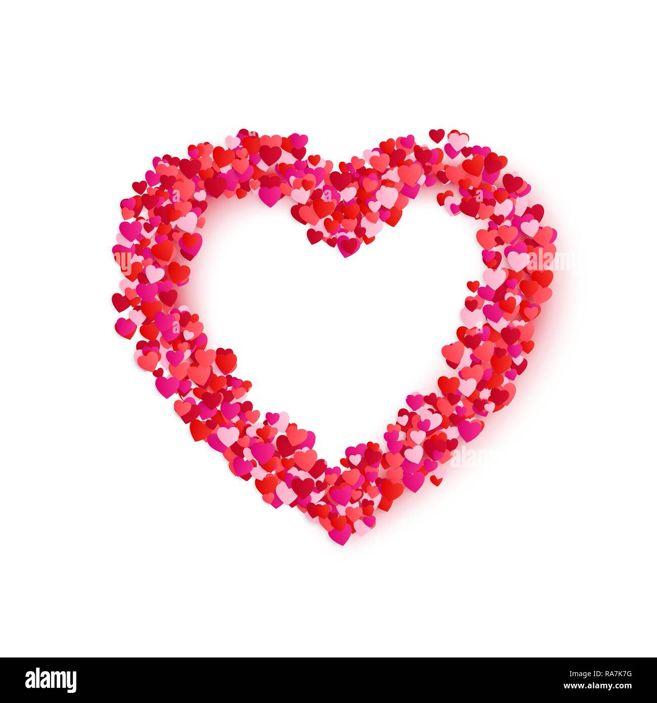 Heart frame. Romantische Dekoration Element für Valentines Tag. Vector Illustration auf weißem Hintergrund Stock Vektor