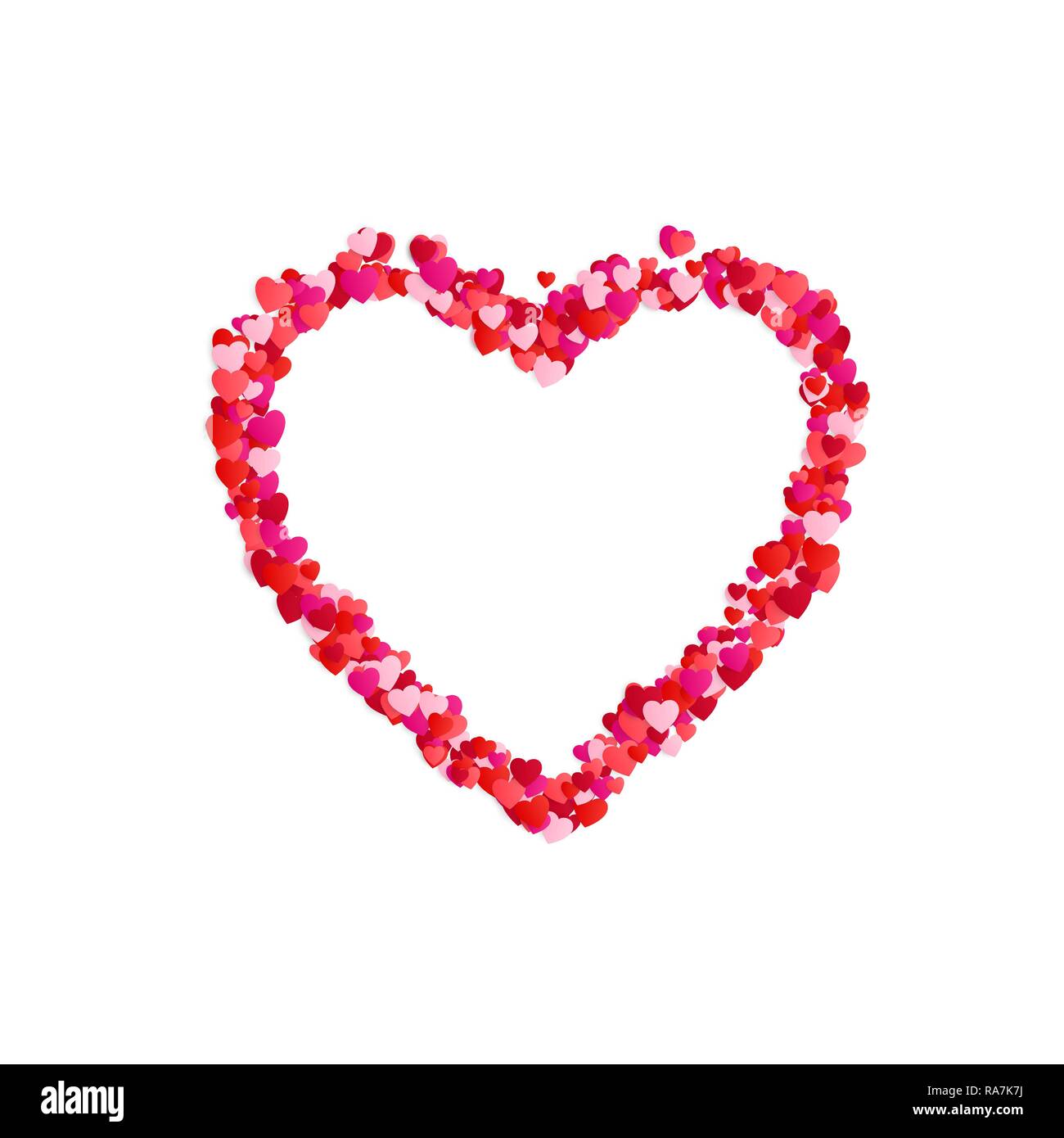 Heart frame. Romantische Dekoration Element. Valentine Karte Einrichtung Grenze. Vector Illustration auf weißem Hintergrund Stock Vektor