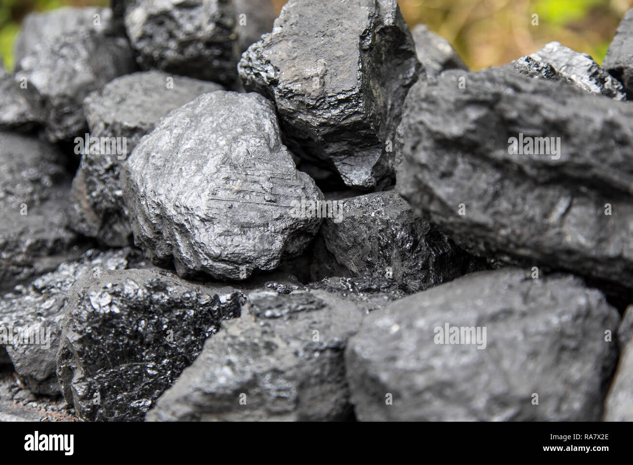 Steinkohle Stücke, Kohle aus dem Ruhrgebiet Bergbau, Bergwerk Prosper Haniel in Bottrop, Stockfoto