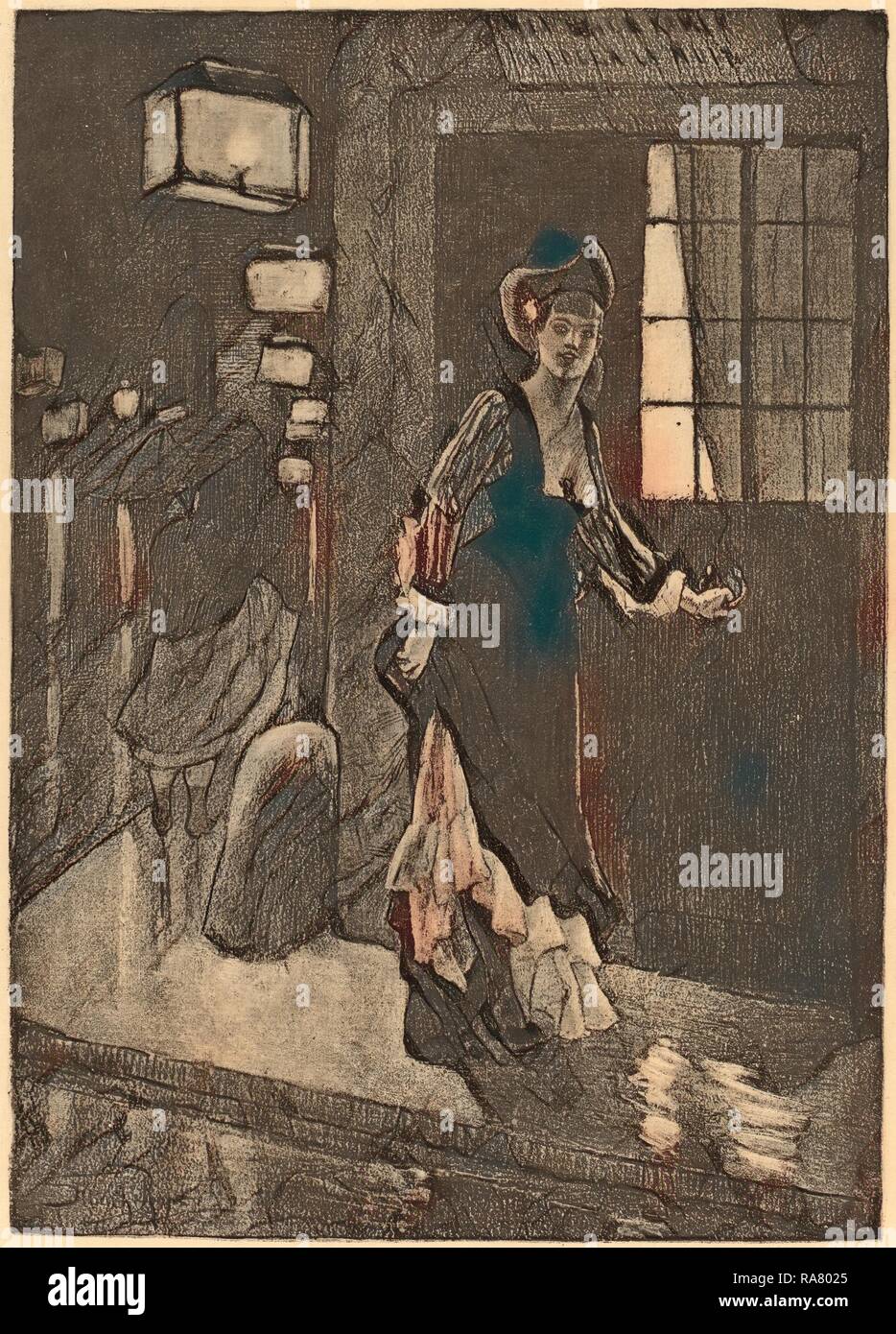 Félicien Rops (Belgisch, 1833 - 1898), Le Rydeack, Radierung. Neuerfundene durch Gibon. Klassische Kunst mit einem modernen Touch neuerfundene Stockfoto