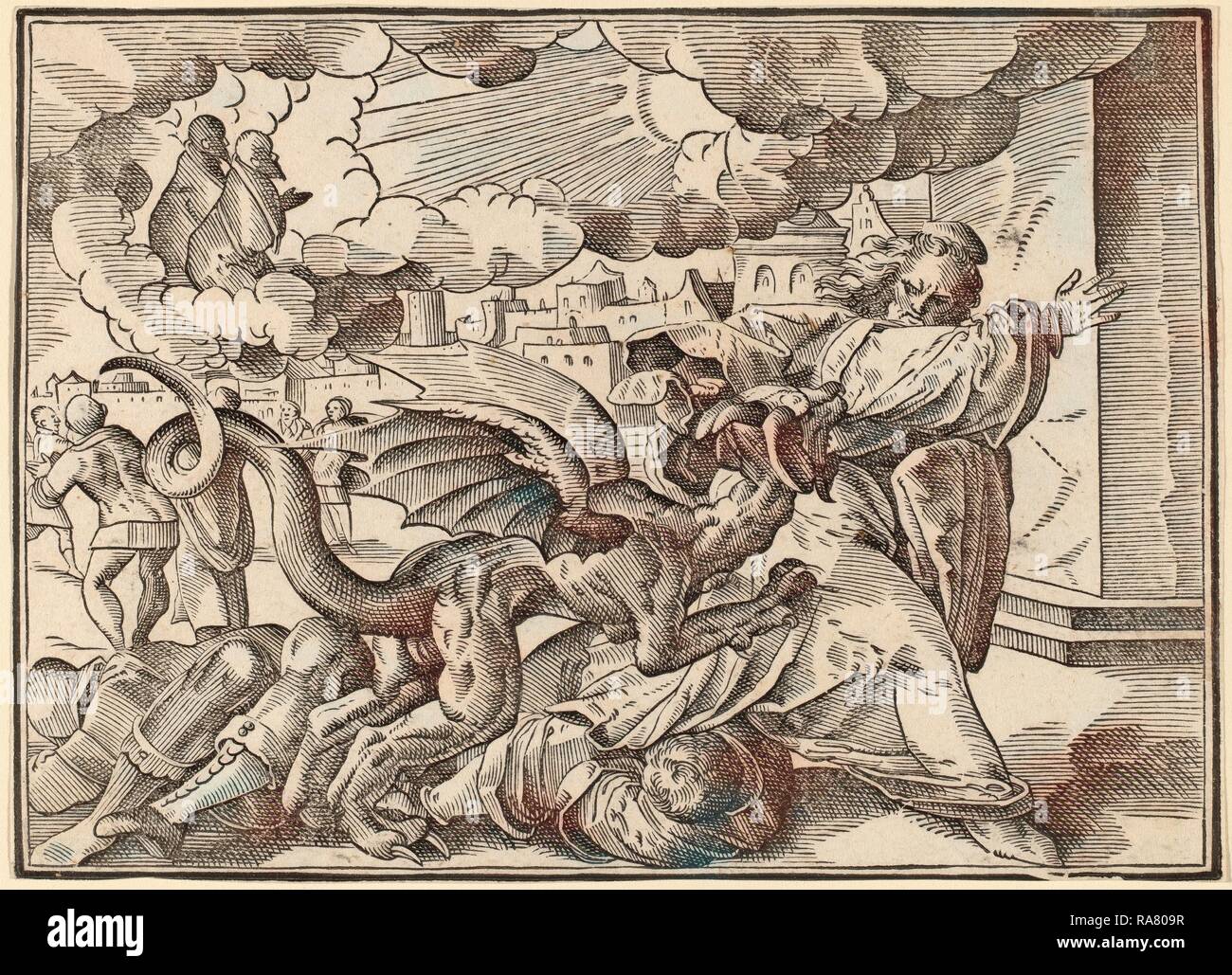 Christoph Murer, die vier Reiter der Apokalypse, Schweiz, 1558 - 1614, veröffentlicht 1630, Holzschnitt auf Bütten neuerfundene Stockfoto
