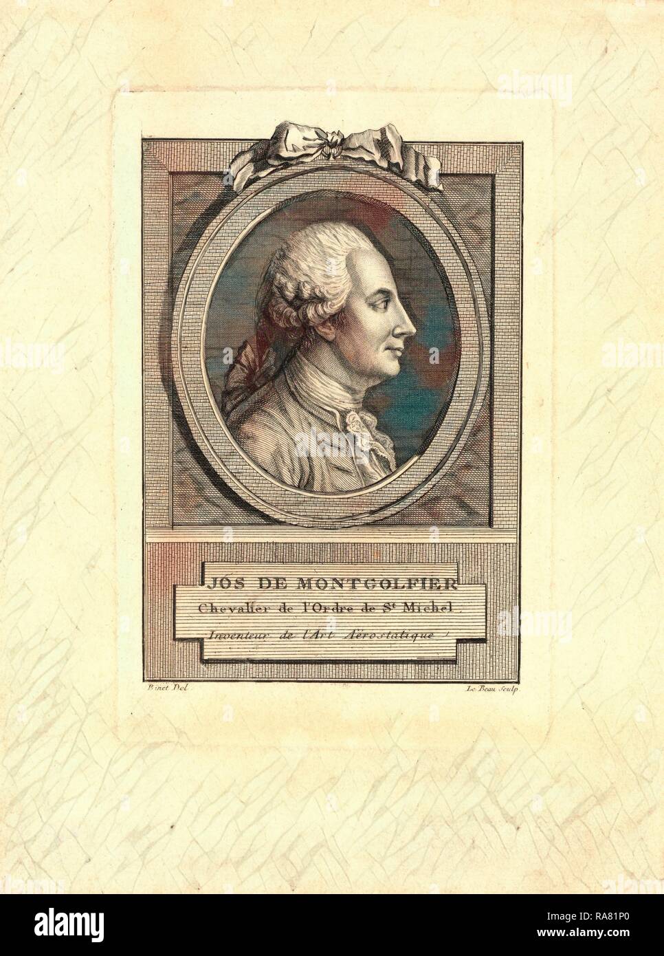 Jos.de Montgolfier, Chevalier de l'Ordre de St. Michel. Neuerfundene durch Gibon. Klassische Kunst mit einem modernen Touch neuerfundene Stockfoto