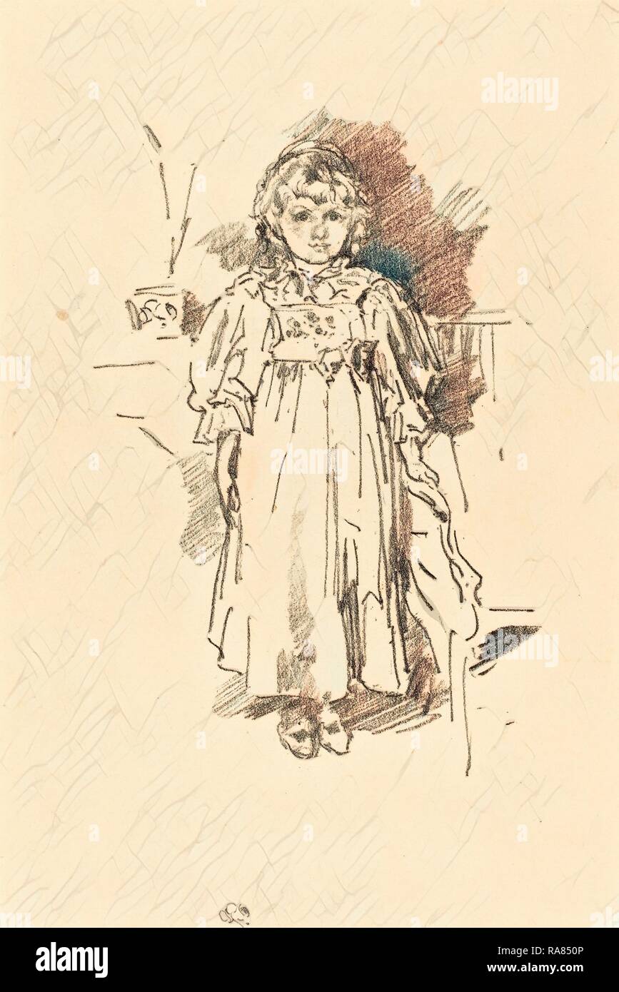 James McNeill Whistler (American, 1834-1903), ein wenig Evelyn, 1896, Lithographie. Neuerfundene durch Gibon. Klassische Kunst neuerfundene Stockfoto