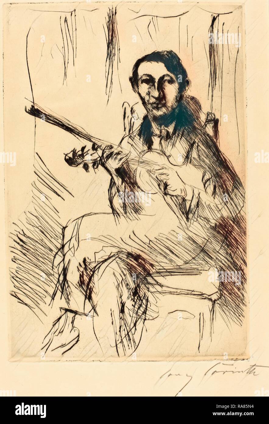 Lovis Corinth, Andreas Weissgaerber-I (Bildnis Andreas Weissgaerber), Deutsch, 1858 - 1925, 1919, kaltnadelradierung in Schwarz auf Neuerfundene Stockfoto