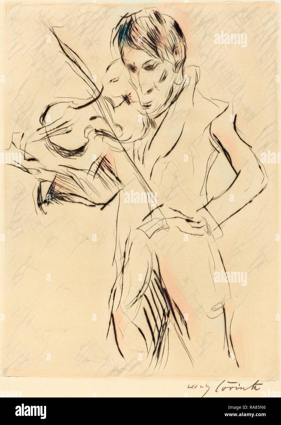 Lovis Corinth, Andreas Weissgaerber-II (Bildnis Andreas Weissgaerber), Deutsch, 1858 - 1925, 1919, kaltnadelradierung in Schwarz neuerfundene Stockfoto