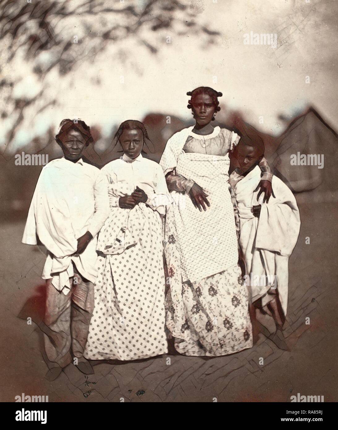 Claude Joseph Désiré Charnay (Französisch, 1828 - 1915), Femme Malgache et ses Enfants (3), 1863, eiklar Drucken von Neuerfundene Stockfoto
