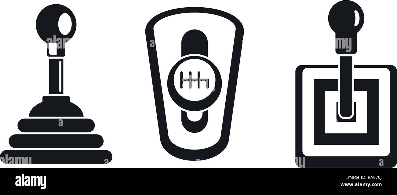 Schaltgetriebe Icon Set. Einfache Schaltgetriebe Vector Icons für Web Design auf weißem Hintergrund Stock Vektor
