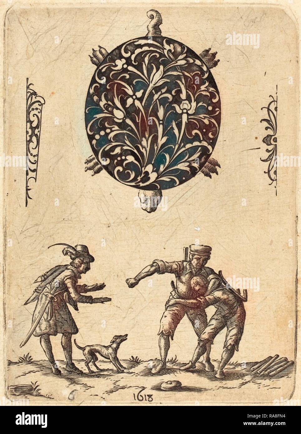 Jean Toutin (Französisch, 1578 - 1644), Design für eine Turtle-Shaped Anhänger, 1618, Gravur auf Bütten. Neuerfundene Stockfoto