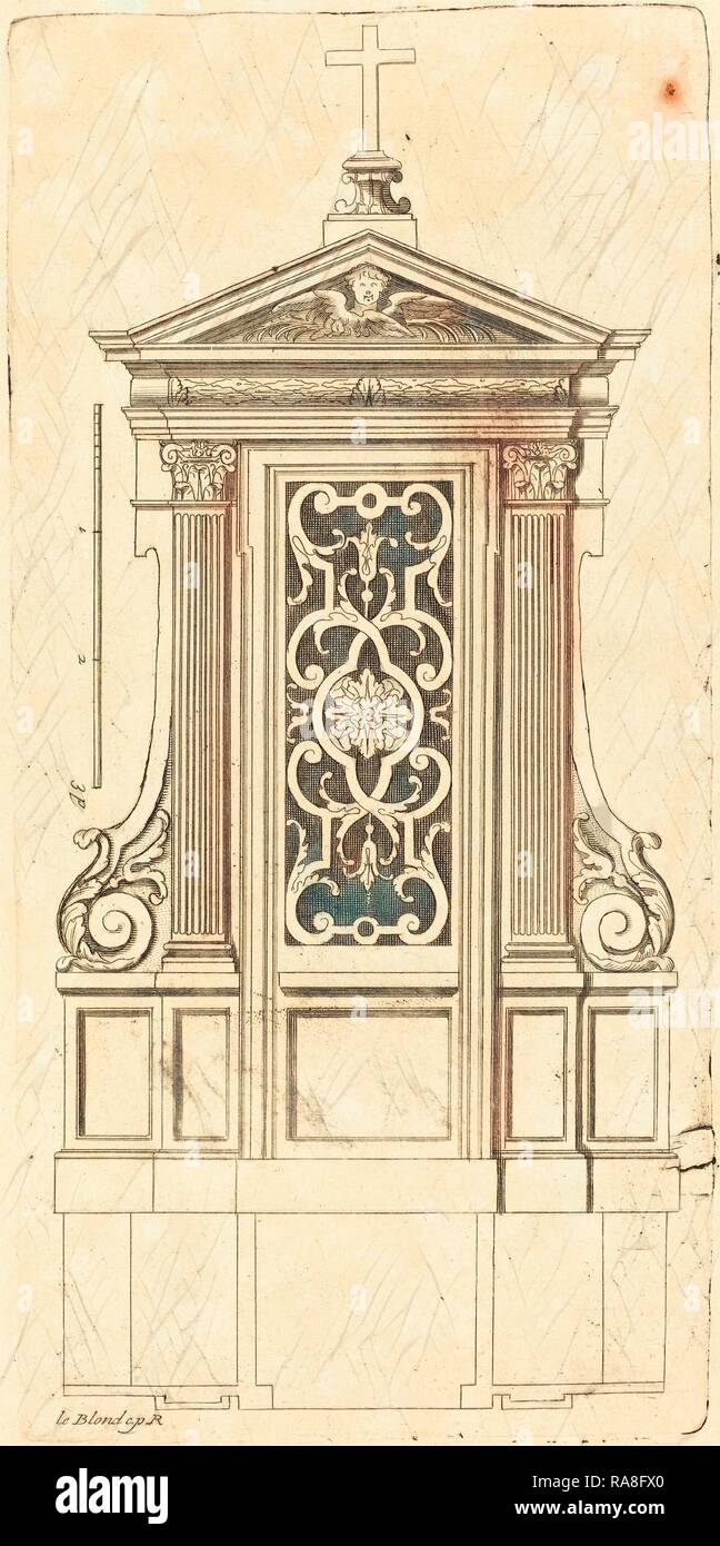 Jean Le Blond (Französisch, C. 1635 - 1709), Plan et Erhöhung des plus beaux confessionnaux de Paris, Tres fidelemant Neuerfundene Stockfoto