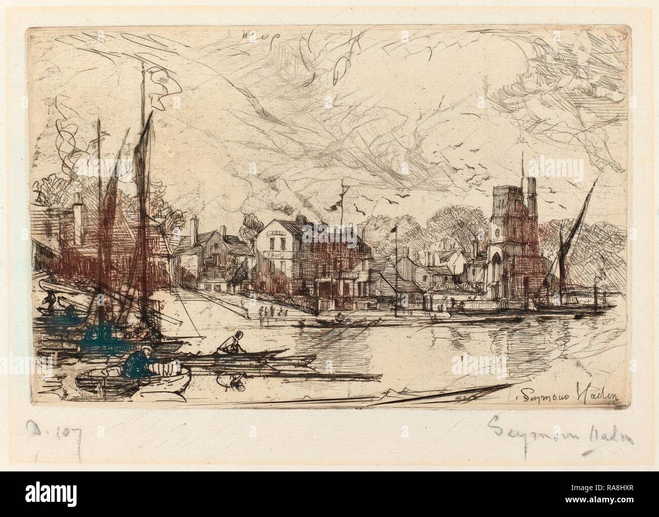 Francis Seymour Haden, Harry Kelly's, Putney, Britischen, 1818-1910, Radierung. Neuerfundene durch Gibon. Klassische Kunst mit einem Neuerfundene Stockfoto