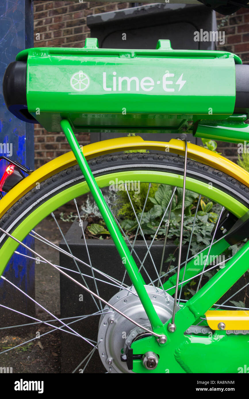 Kalk - E - ein GPS-fähiges E-bike Fahrradverleih in London Stockfoto