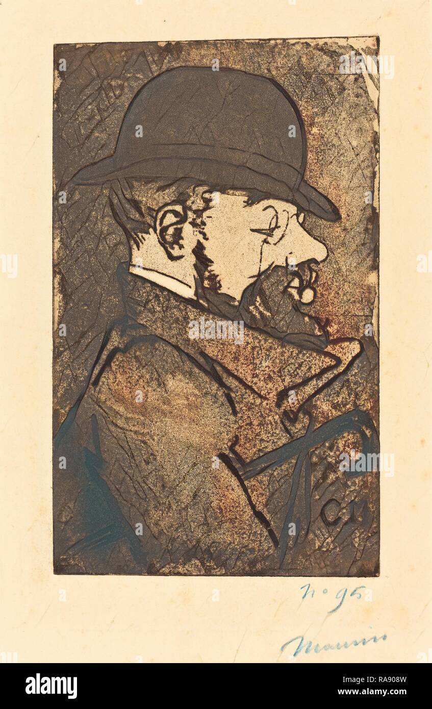 Charles Maurin (Französisch, 1856-1914), Henri de Toulouse-Lautrec, 1890, Aquatinta. Neuerfundene durch Gibon. Klassische Kunst neuerfundene Stockfoto