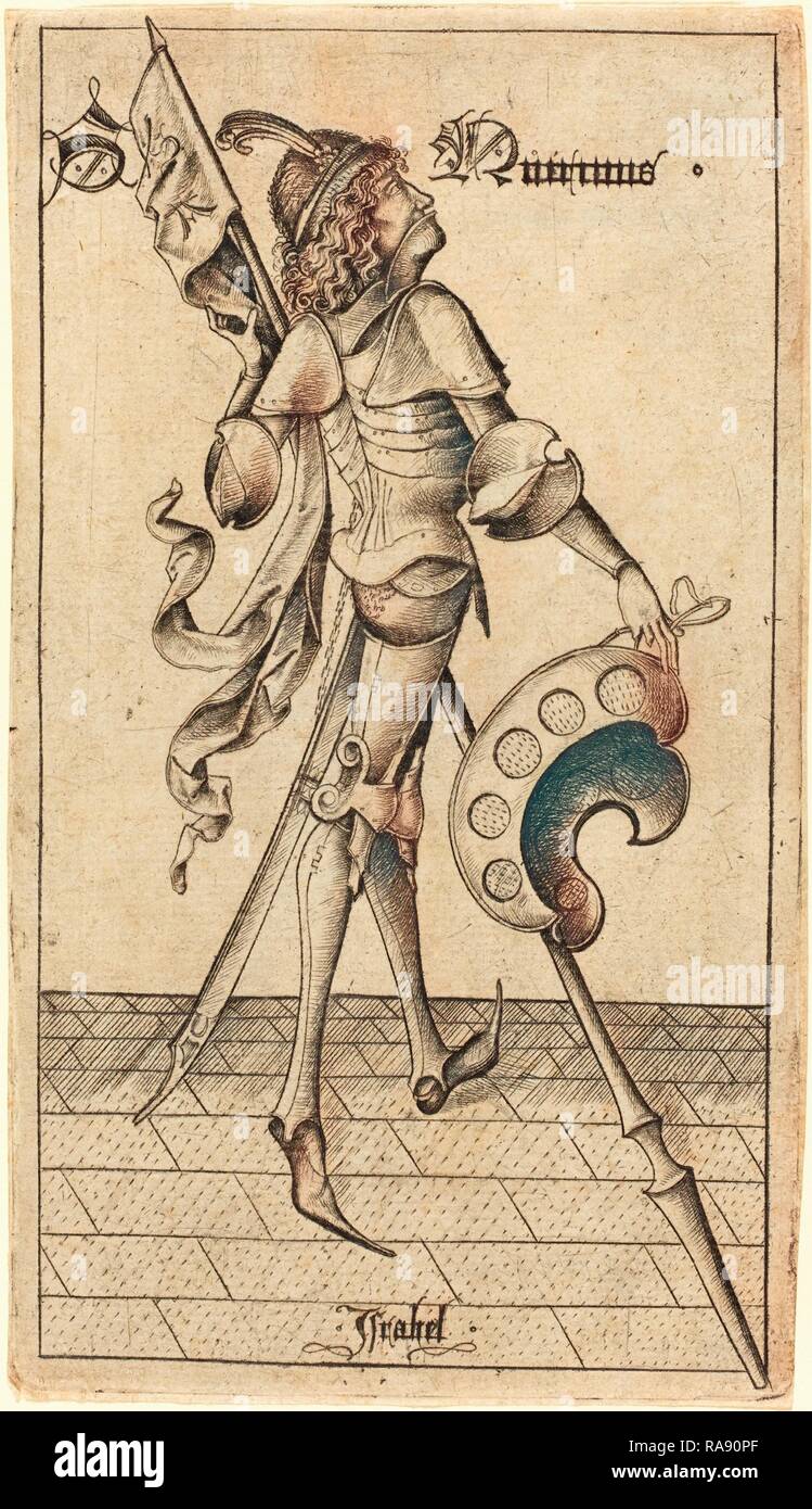 Israhel van Meckenem (Deutsch, C. 1445 - 1503), Hl. Quirinus von Neuss, Gravur. Neuerfundene durch Gibon. Klassische Kunst neuerfundene Stockfoto