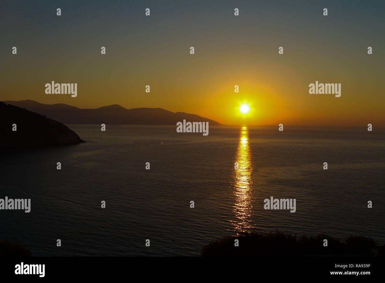 Sonnenuntergang im Ionischen Meer Stockfoto