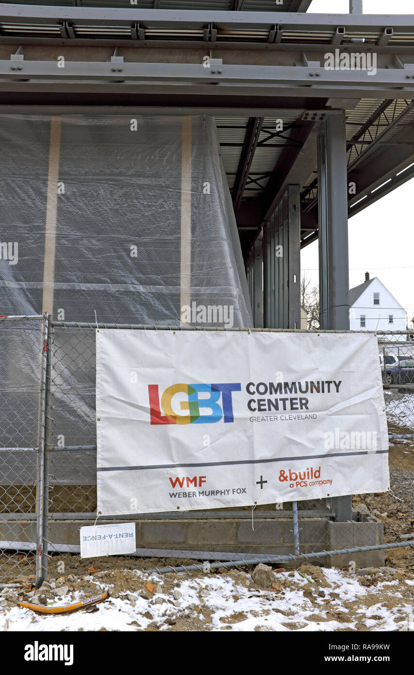 Die neuen Cleveland LGBT Community Center im Bau auf Detroit Road im Detroit-Shoreway/Gordon Square Nachbarschaft in Cleveland, Ohio. Stockfoto