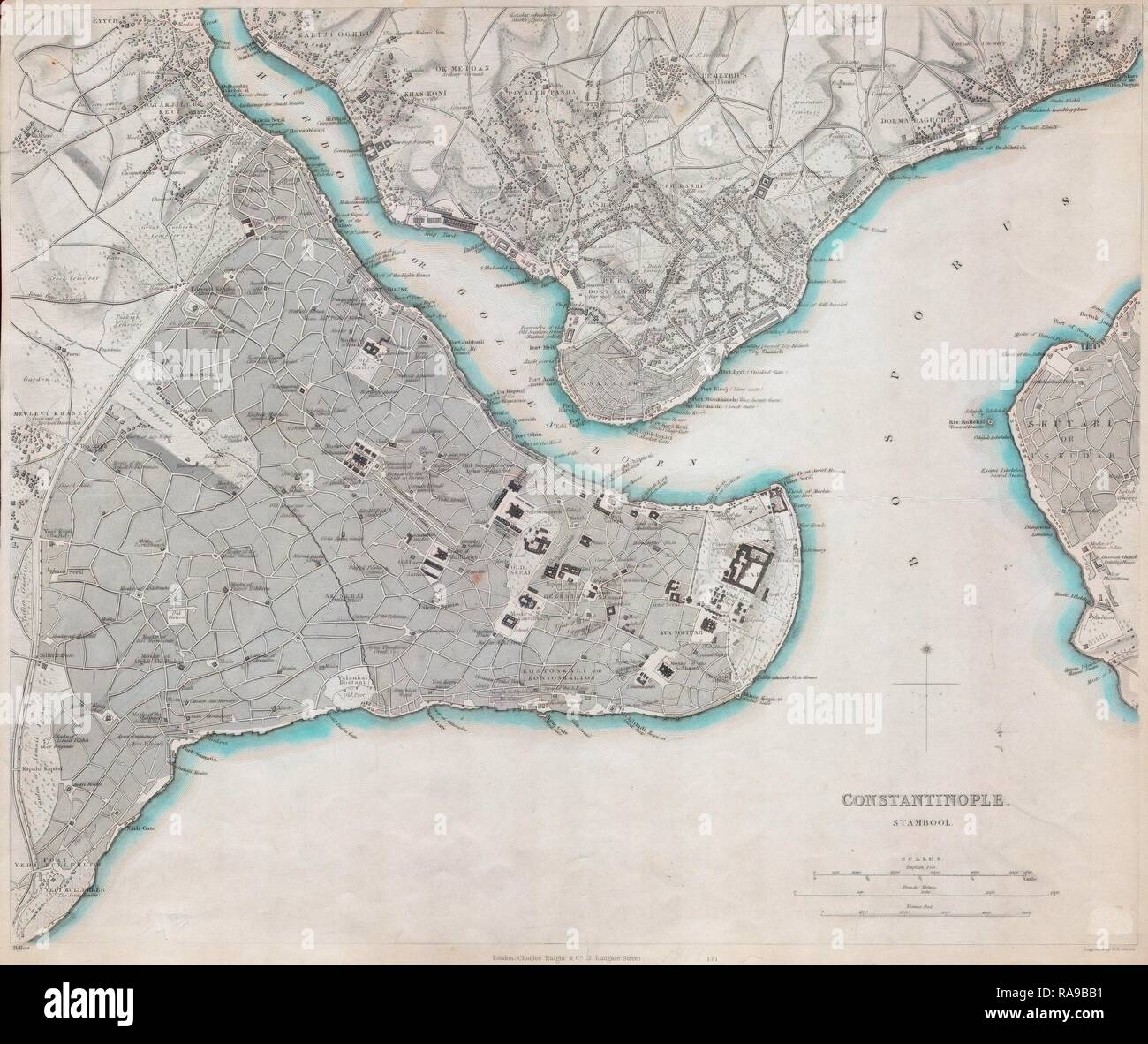 7 1840 S D U K Karte Von Konstantinopel Istanbul Turkei Geographicus Istanbul Sduk 1841 Stockfotografie Alamy