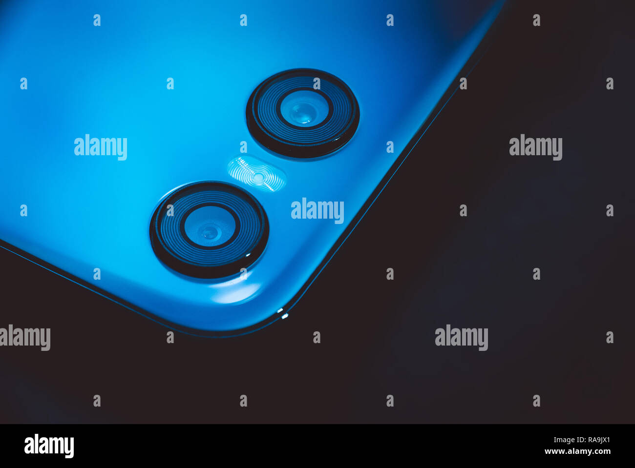 Doppelte Linse Kamera im Smartphone, Makro Fotografie Stockfoto