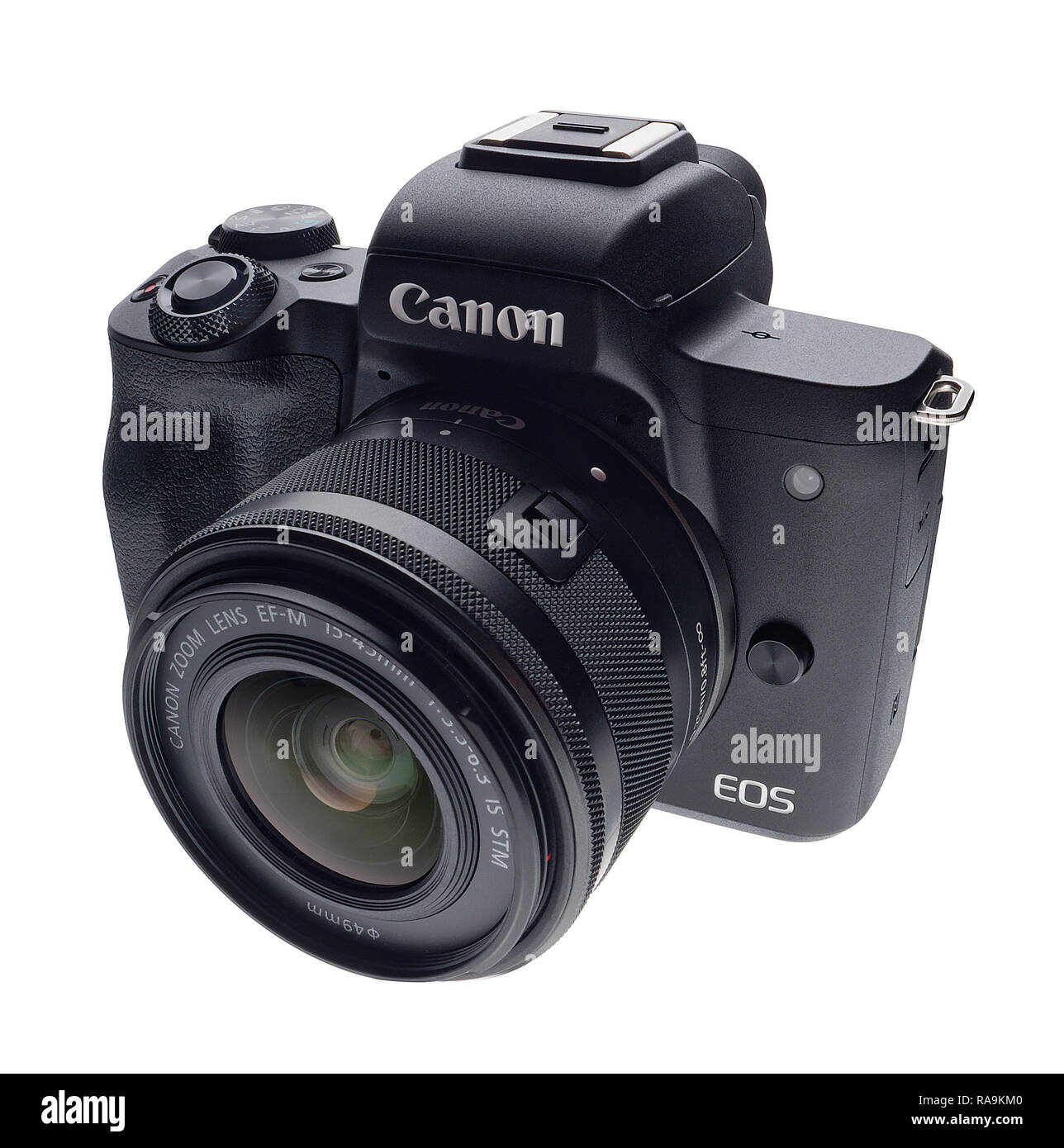 Canon Kamera und Objektiv, Modell EOS M 50. Stockfoto