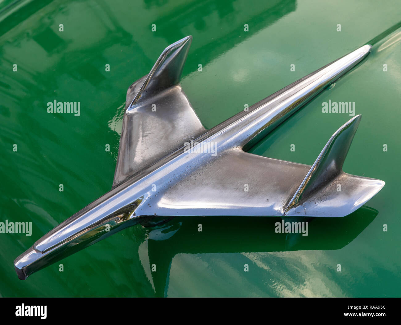 Kühlerfigur, Chevrolet Bel Air, Havanna, Kuba Stockfoto