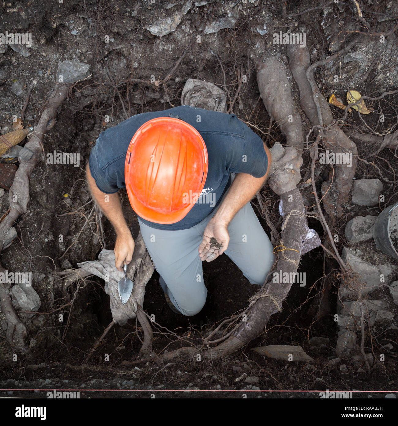 Interventionen archéologiques au Monastère des Parc de Québec Stockfoto