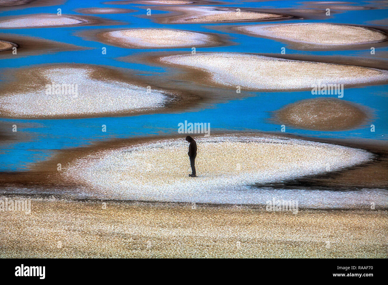 Eine seltsame Form von Urmia See Stockfoto