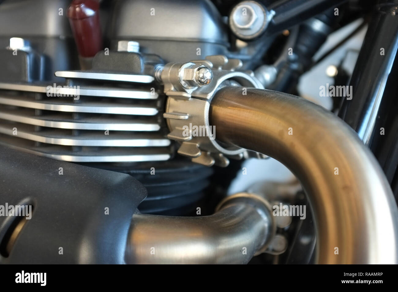 Bis verlieren von Motorrad Motor design Details Stockfoto