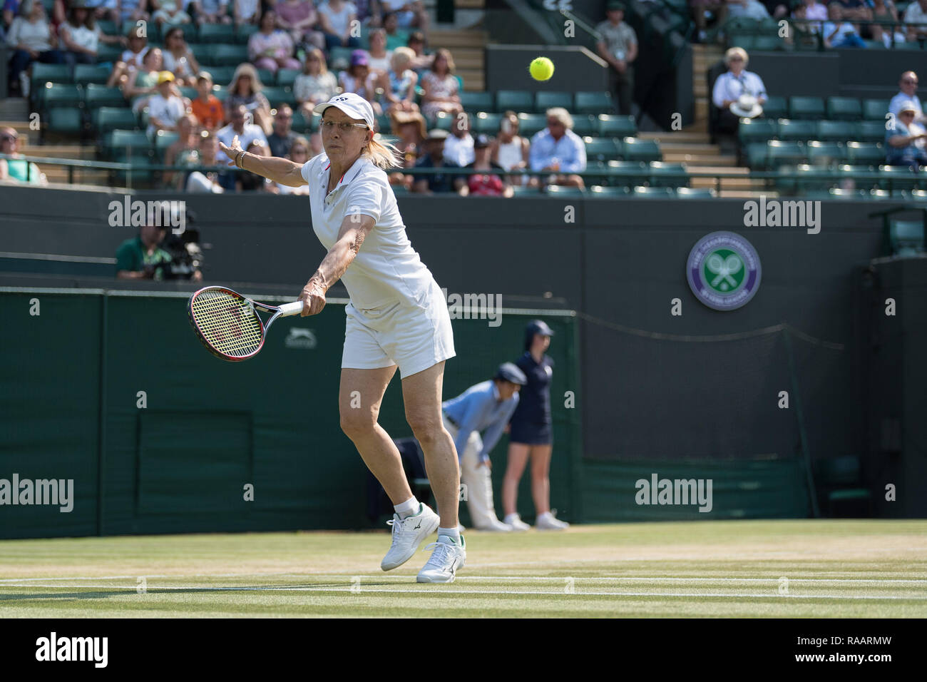 15. Juli 2018. Die Wimbledon Tennis Championships 2018 auf der All England Lawn Tennis und Croquet Club, London, England, UK statt. Damen INVITATIO Stockfoto