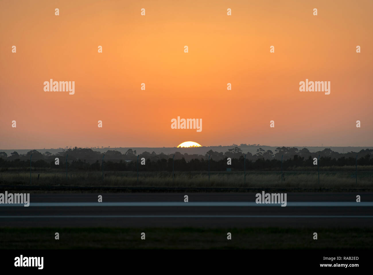 Sonnenuntergang über Rural Victoria, Australien Stockfoto