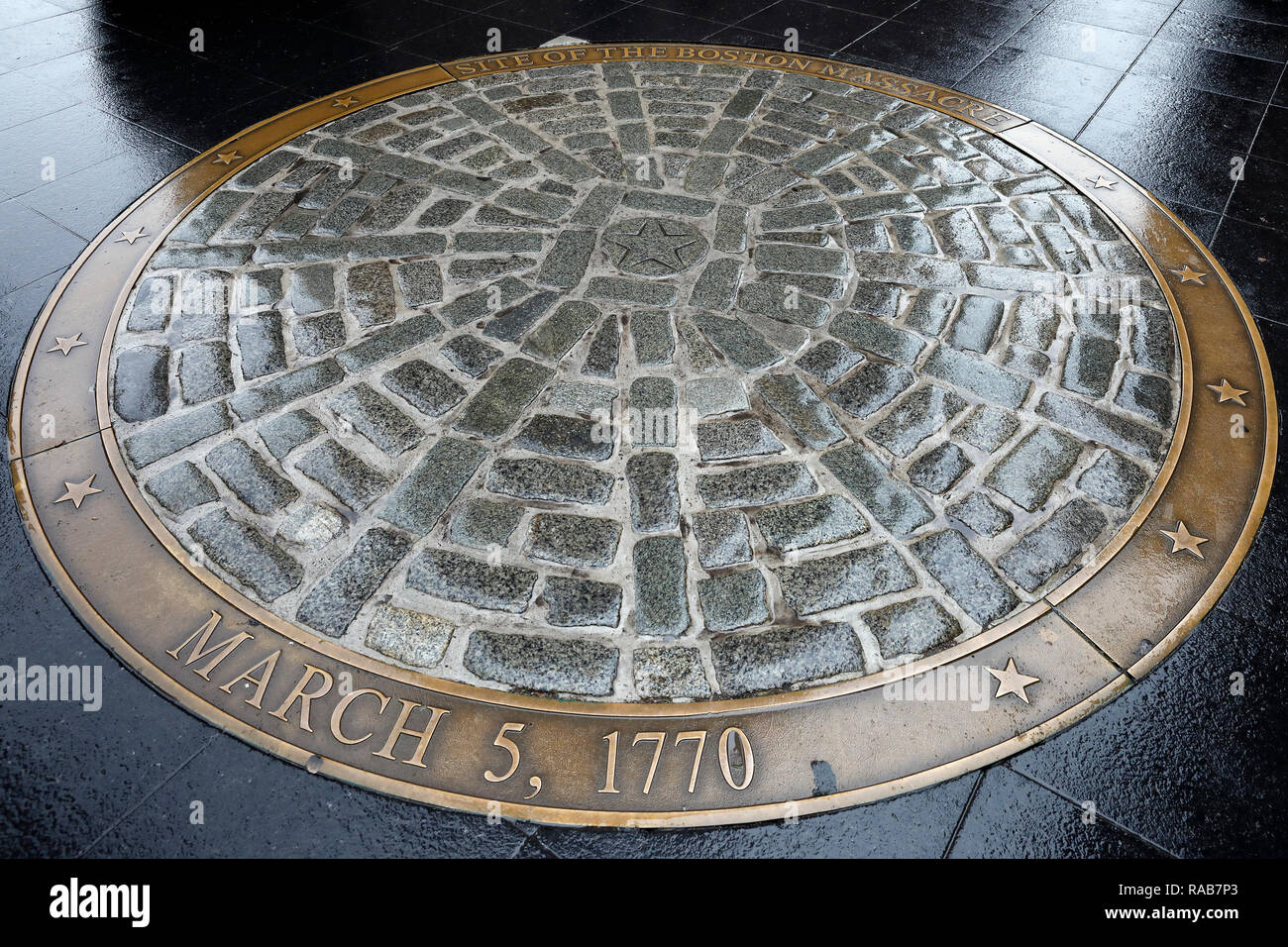 Website der Boston Massaker auf dem Freedom Trail, Boston, Massachusetts, USA Stockfoto