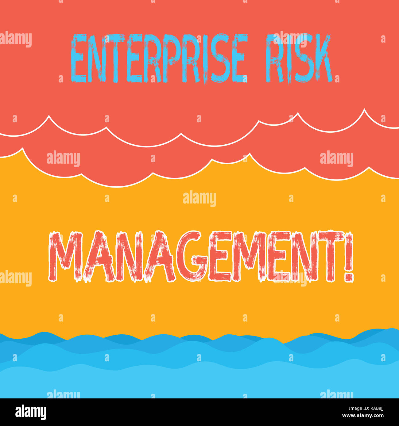 Text Zeichen angezeigt Enterprise Risk Management. Konzeptionelle Foto analysisage Risiken und Geschäftschancen Halftone Wave und flauschige Wolken nutzen Stockfoto