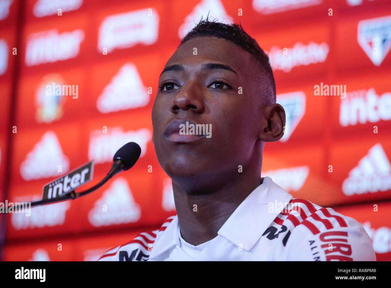 SP - Sao Paulo - 03/01/2019 - Vorstellung der neuen Spieler von Sao Paulo - Leo während seiner offiziellen Präsentation in Sao Paulo im kollektiven bei CT Barra Funda. Foto: Marcello Zambrana/AGIF Stockfoto