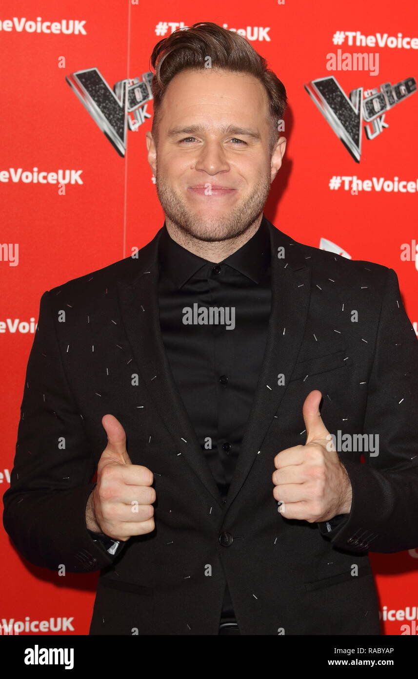 London, Großbritannien. 3 Jan, 2019. Olly Murs am Voice-UK-TV-Show starten in W Hotel, Leicester Square. Credit: Keith Mayhew/SOPA Images/ZUMA Draht/Alamy leben Nachrichten Stockfoto